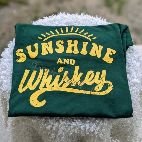 Boutique Tops - Sale! Plus-Size! Vintage-Style Sunshine Whiskey Graphic Tee Top